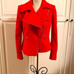 Ross Mayer red zippered jacket gently worn.  Size 8.